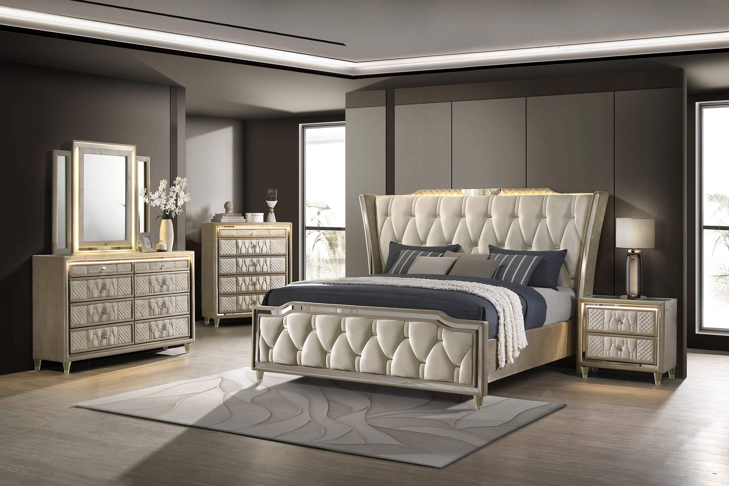 Lorient LED Dresser with LED Mirror