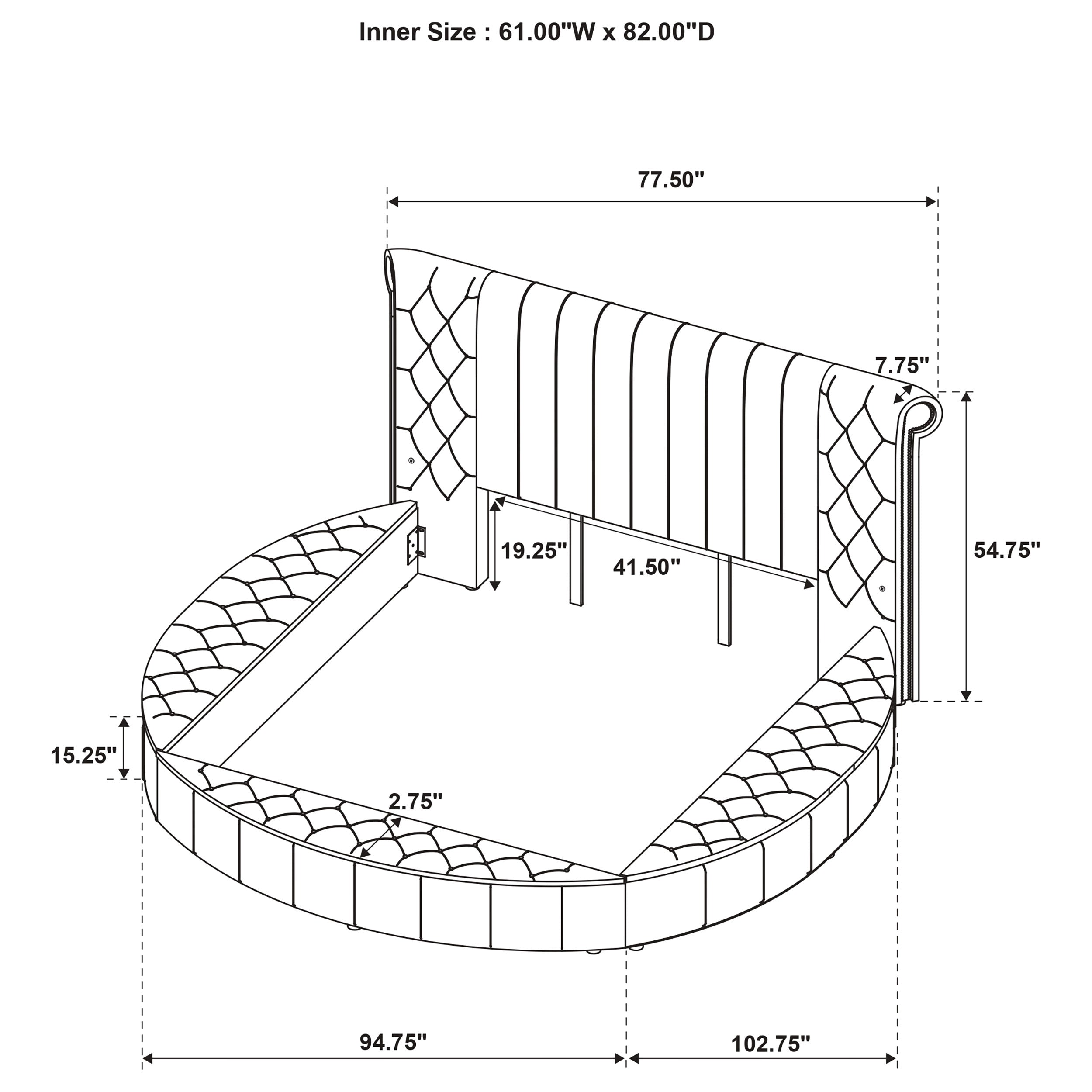 Sonya Panel Floor Storage Bed
