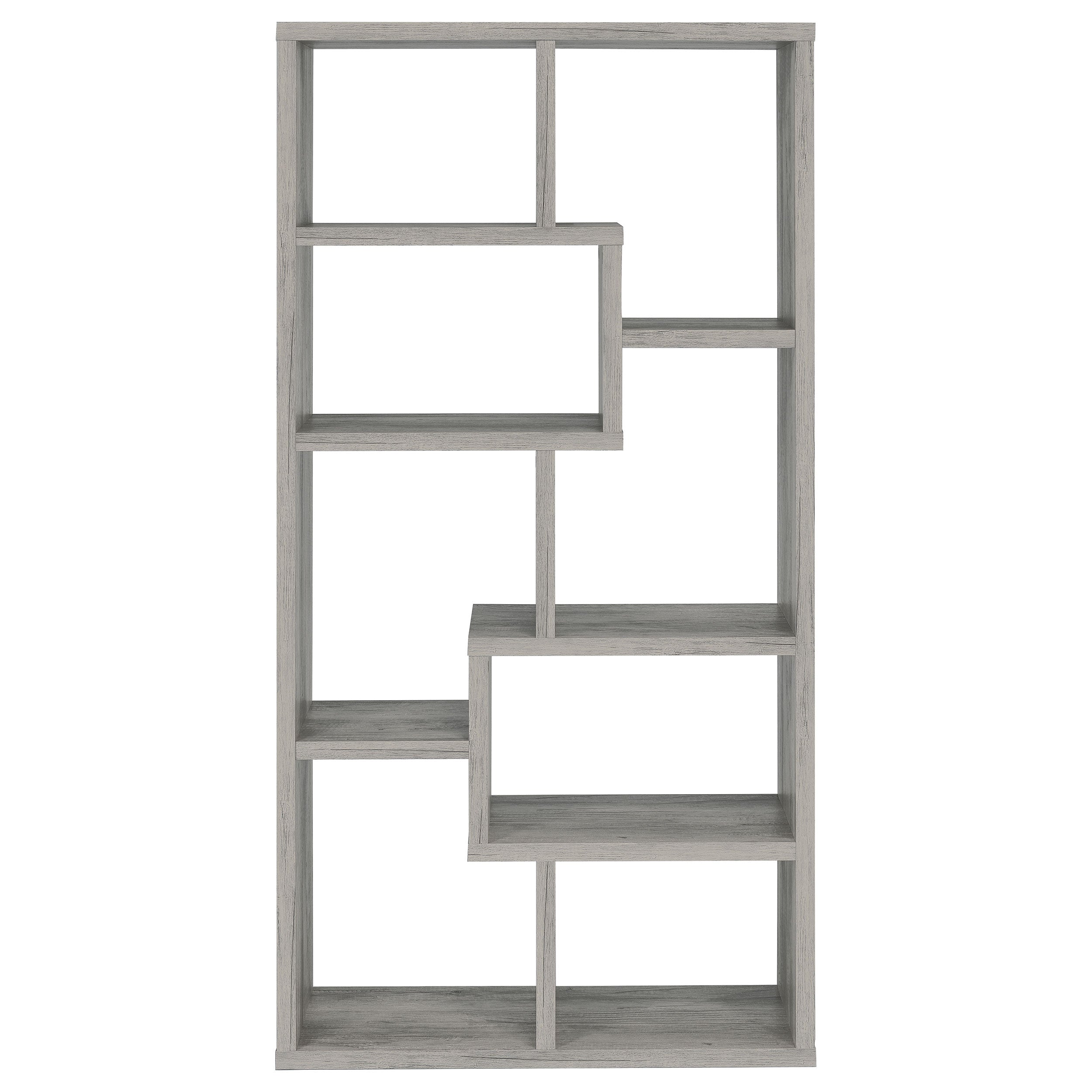 Theo 10-shelf Bookcase Weathered Grey
