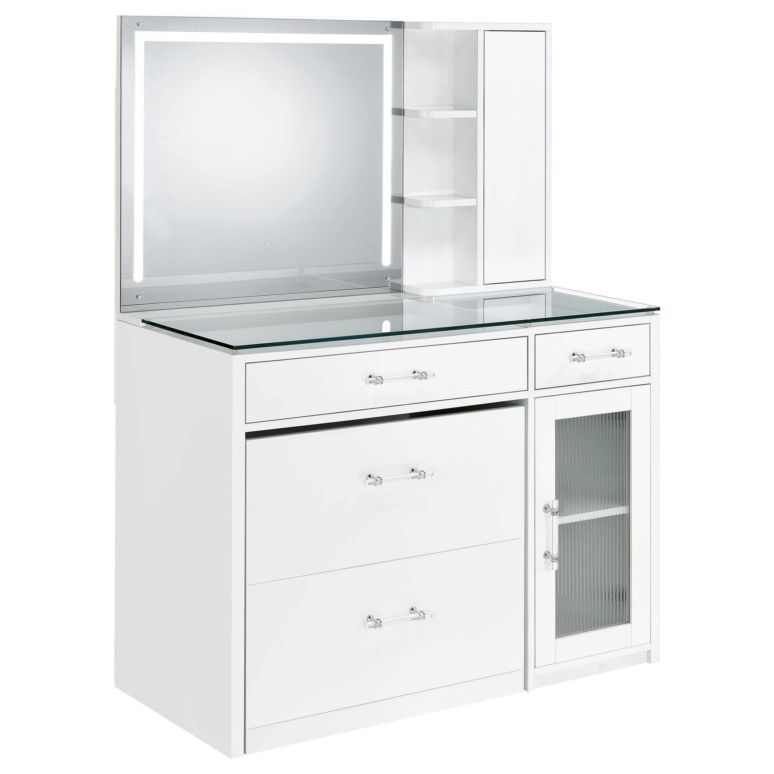 Flora Makeup Vanity Table with LED Mirror and Stool