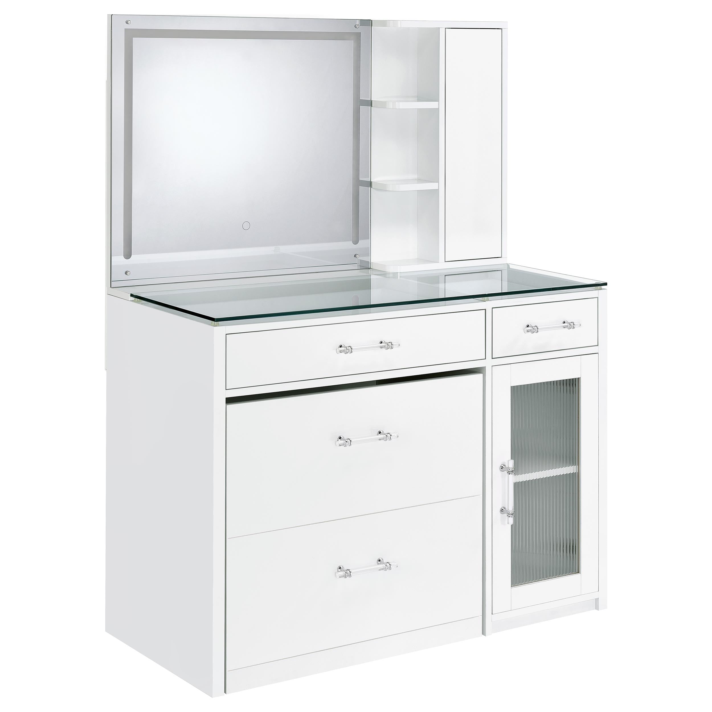 Flora Makeup Vanity Table with LED Mirror and Stool