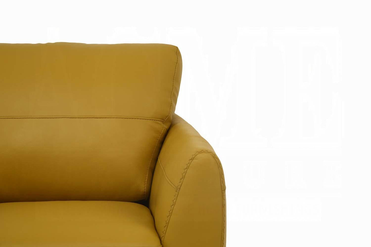 Valeria Mustard Leather Sofa