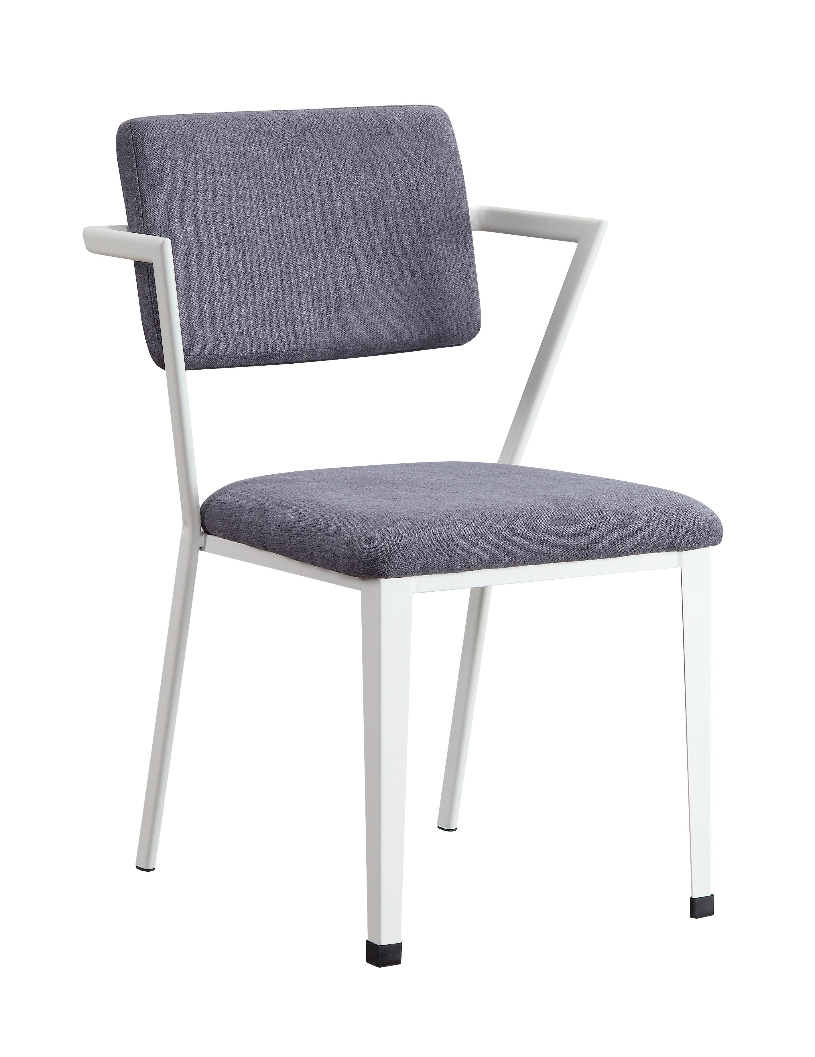 Cargo Gray Fabric & White Chair