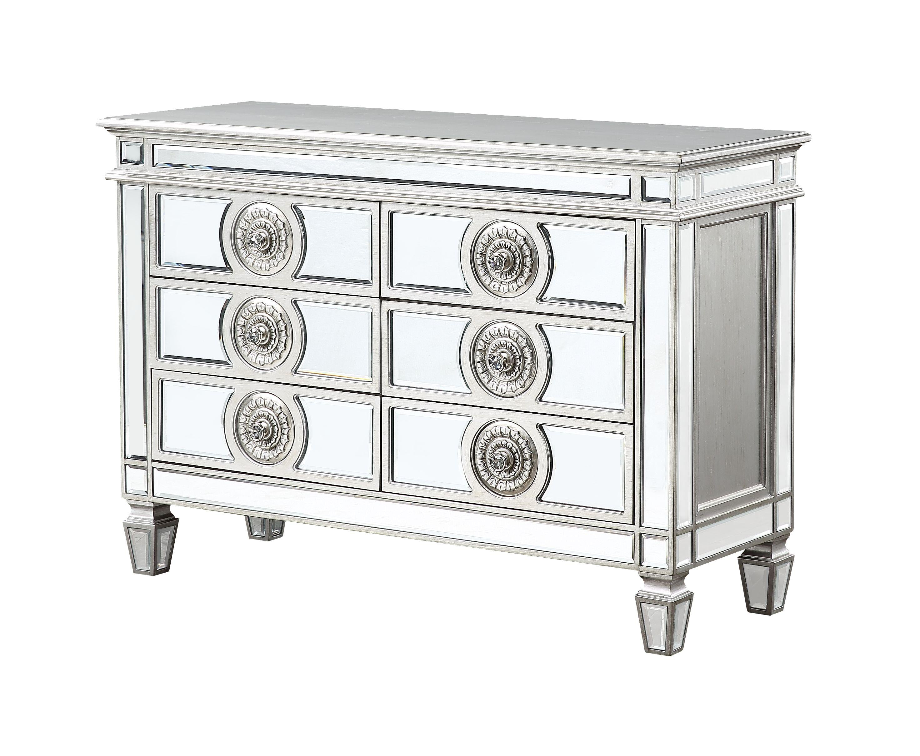 Varian Mirrored & Antique Platinum Server