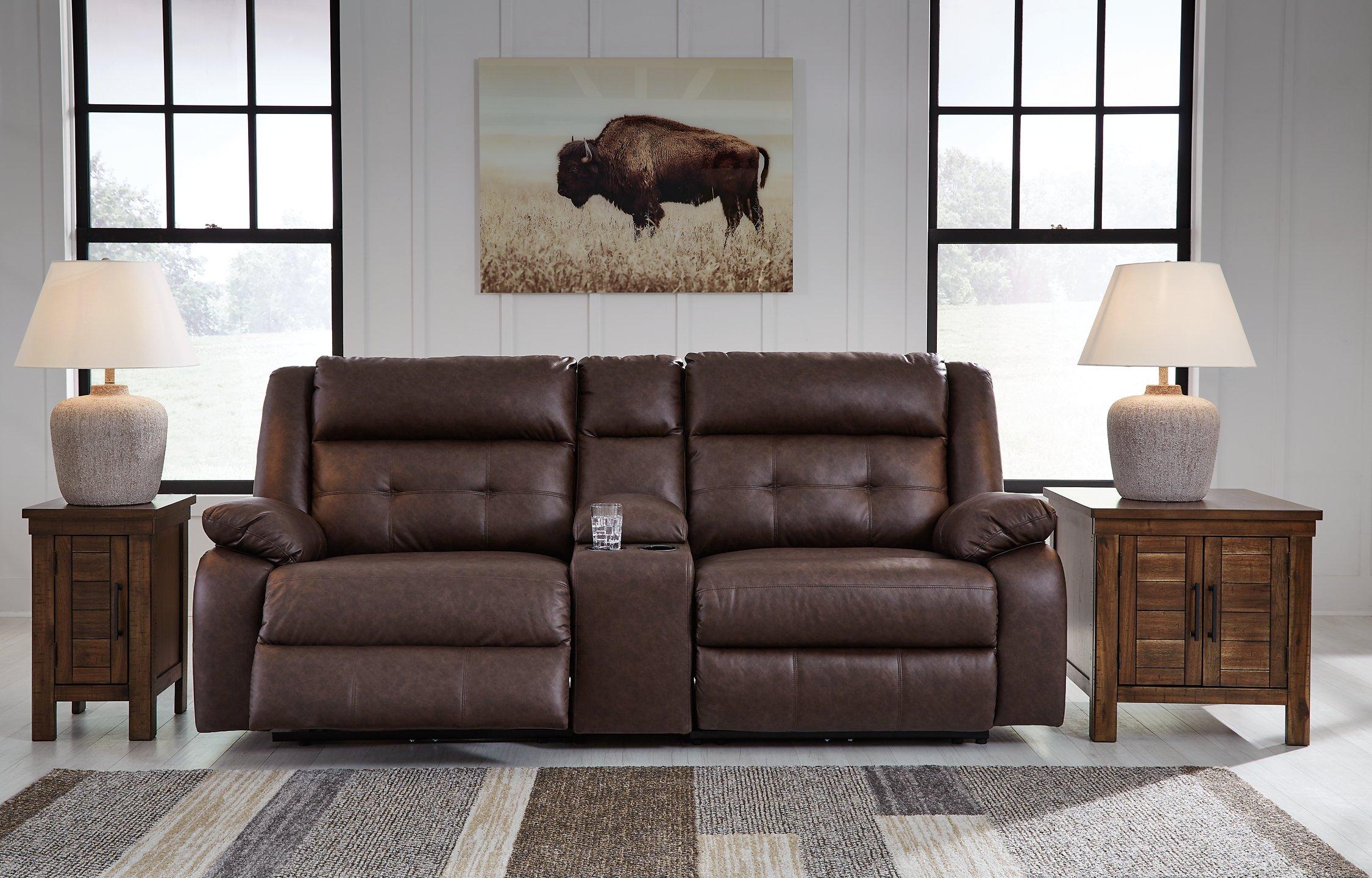 Punch Up Power Reclining Sectional Loveseat with Console