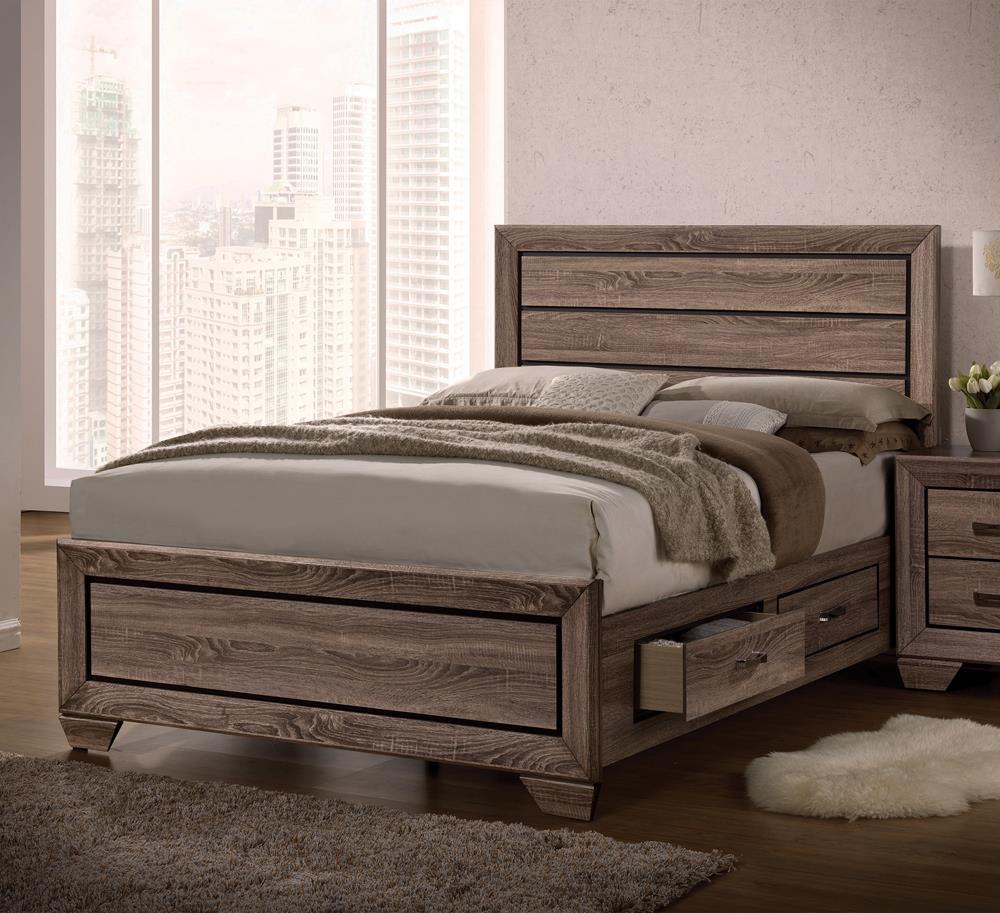 Kauffman California King, E.king, & Queen Panel Bed Washed Taupe