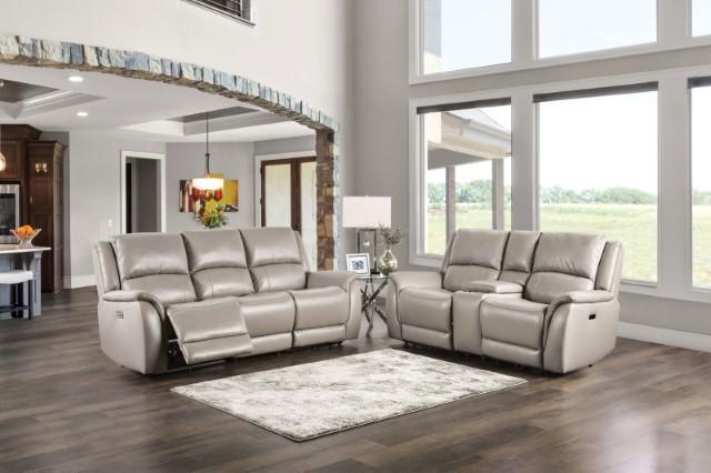 GORGIUS Power Loveseat, Light Gray