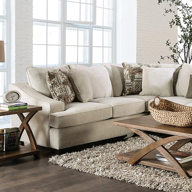 MORNINGTON Sectional, Ivory/Brown
