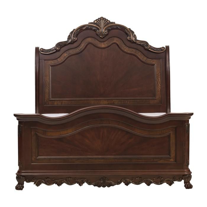 Deryn Park Queen Sleigh Bed in Cherry 2243SL-1