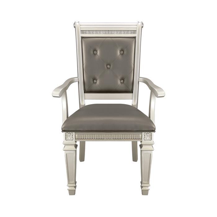 Bevelle Arm Chair in Silver (Set of 2)