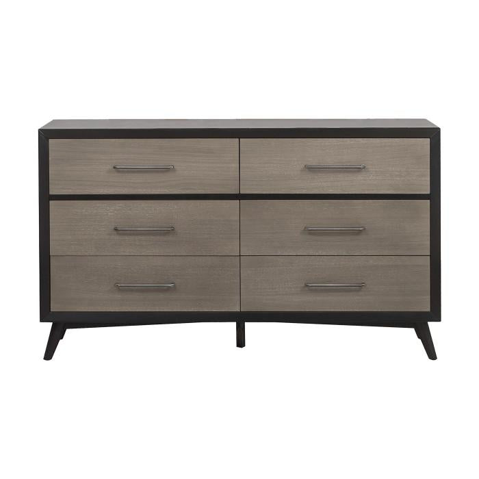 Raku 6 Drawer Dresser in Gray 1711-5