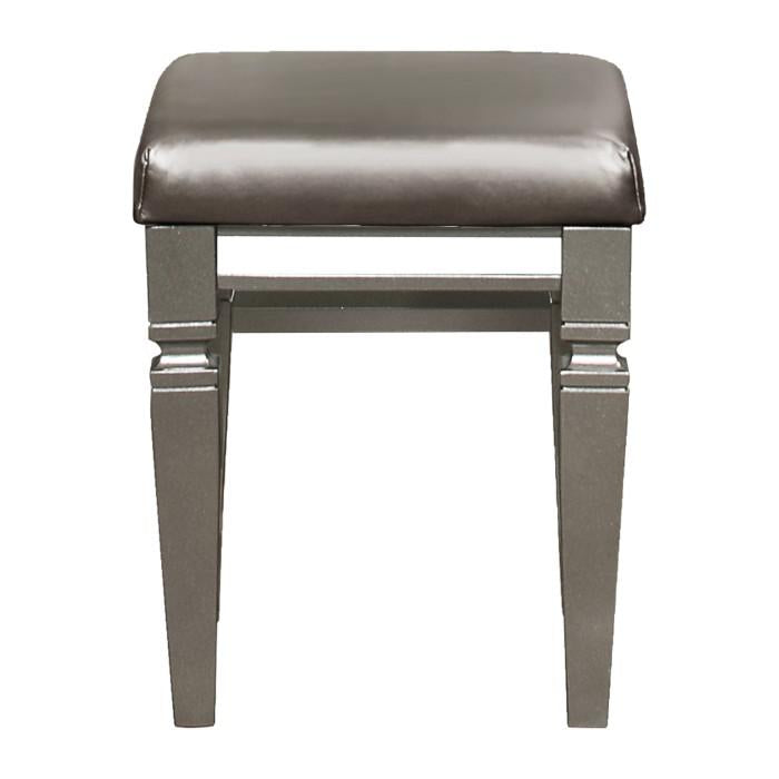 Tamsin Vanity Stool in Silver Grey Metallic 1616-14