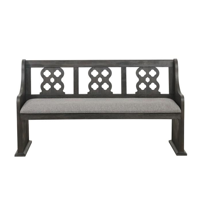 Arasina Bench with Curved Arms in Dark Pewter 5559N-14A