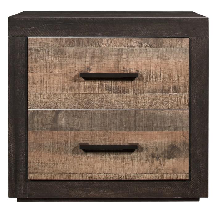 Miter Nightstand in Rustin Mahogany & Dark Ebony 1762-4