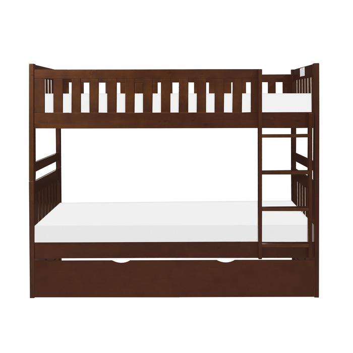 Rowe Twin/Twin Bunk Bed w/ Twin Trundle Bed in Dark Cherry B2013DC-1*R