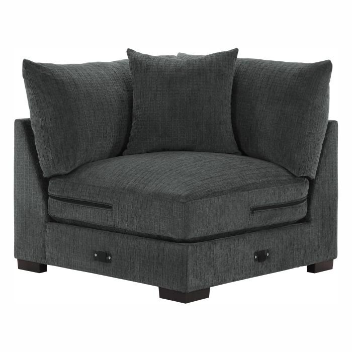 Worchester Corner Seat in Gray 9857DG-CR
