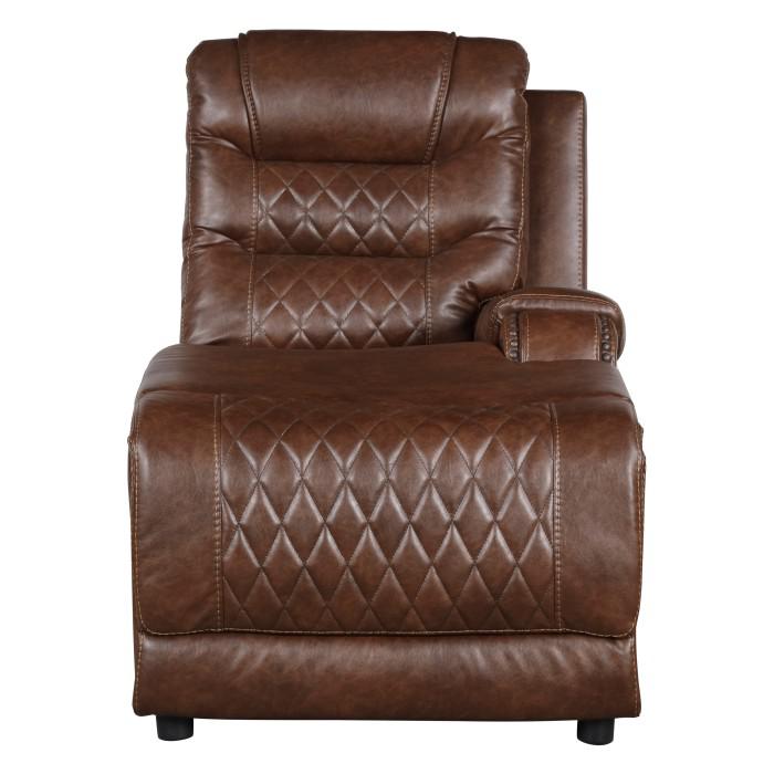 Putnam Power Right Side Reclining Chaise with USB Port in Brown 9405BR-RCPW