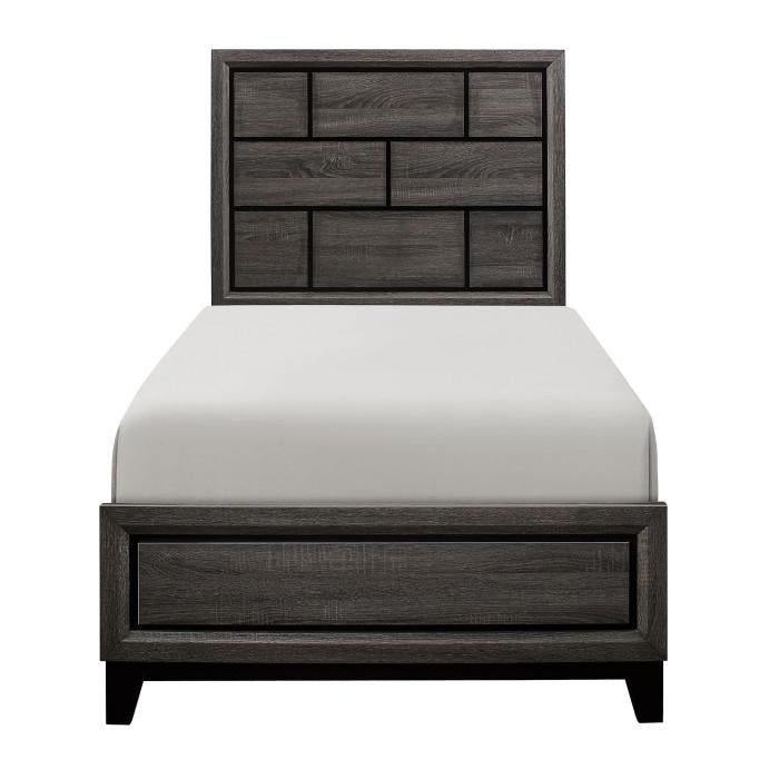 Davi Twin Panel Bed in Gray 1645T-1*