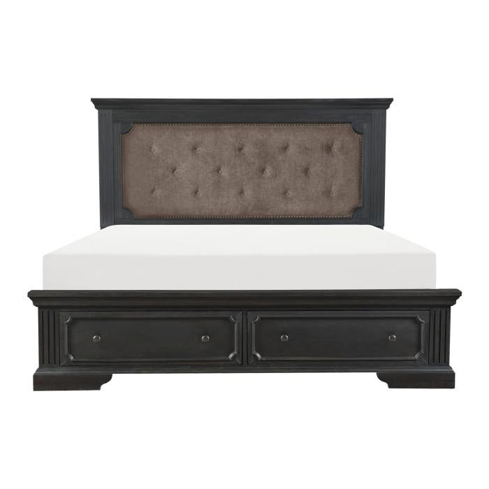 Bolingbrook Queen Upholstered Storage Platform Bed in Coffee 1647-1*