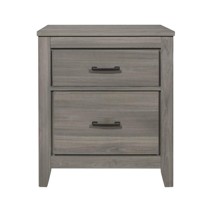 Waldorf 2 Drawer Nightstand in Dark Gray 1902-4