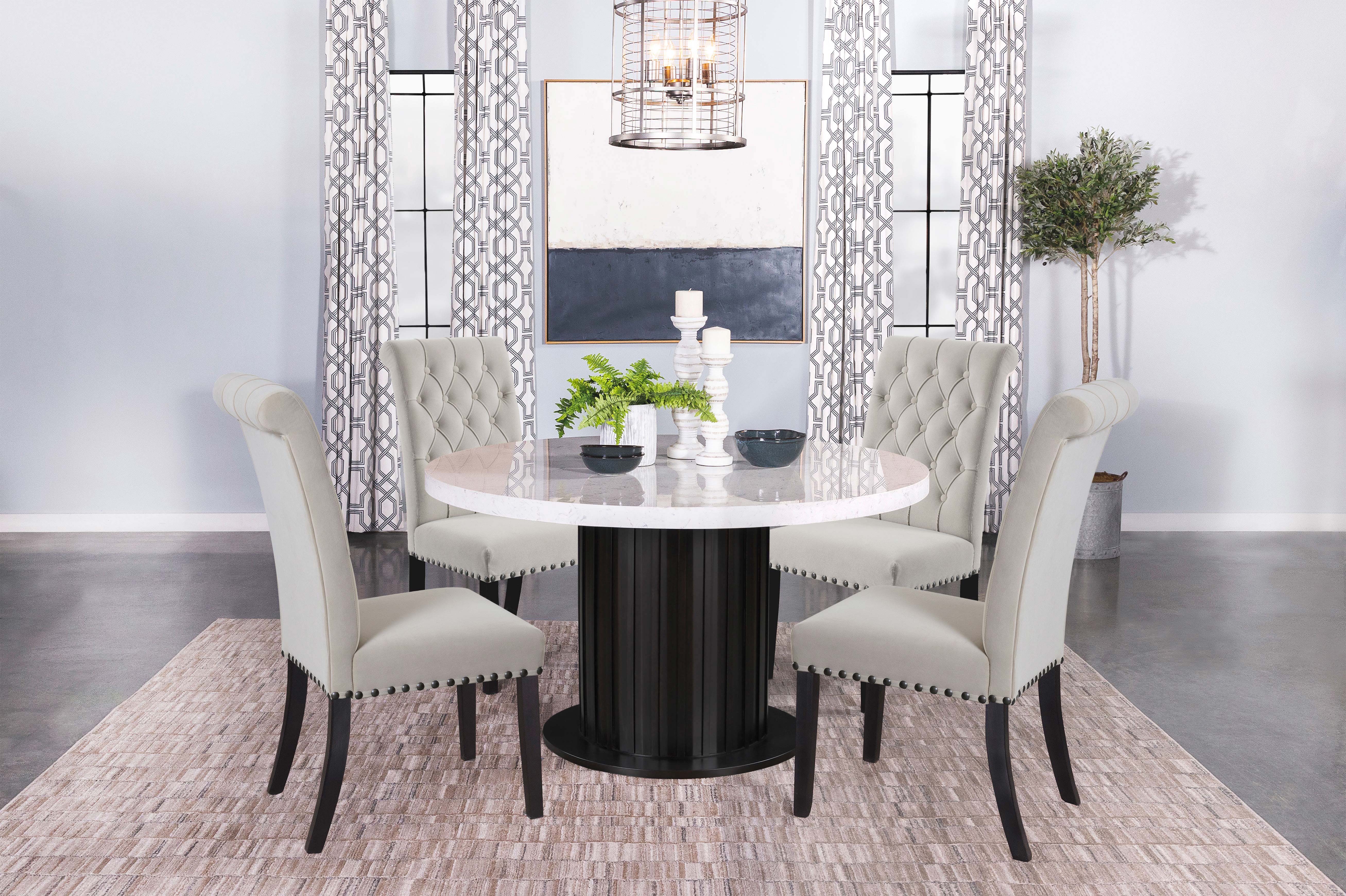 Sherry Rectangular Marble Top Dining Table set
