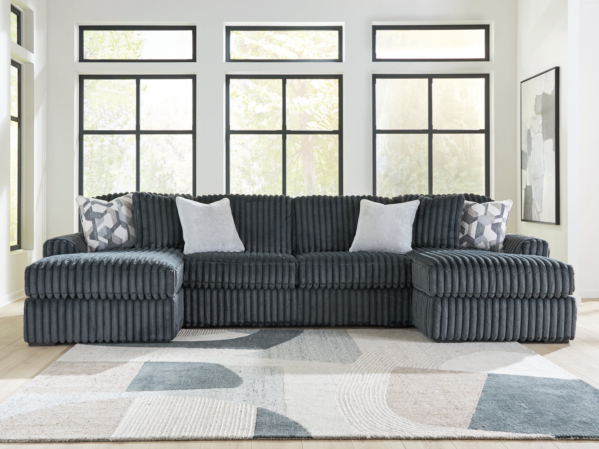 Midnight-Madness Double Chaise 3-Piece Sectional