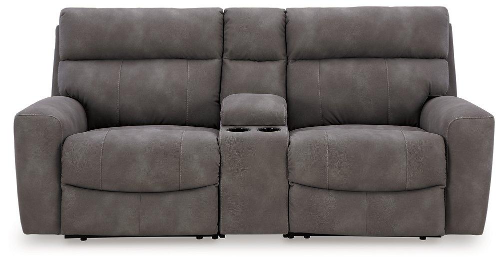 Next-Gen DuraPella Power Reclining Sectional Loveseat with Console