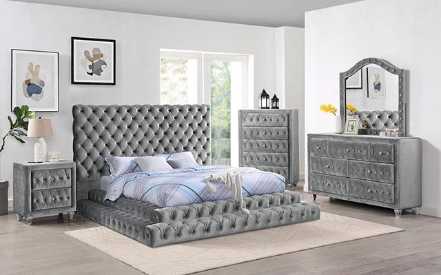 STEFANIA Queen Bed, Gray