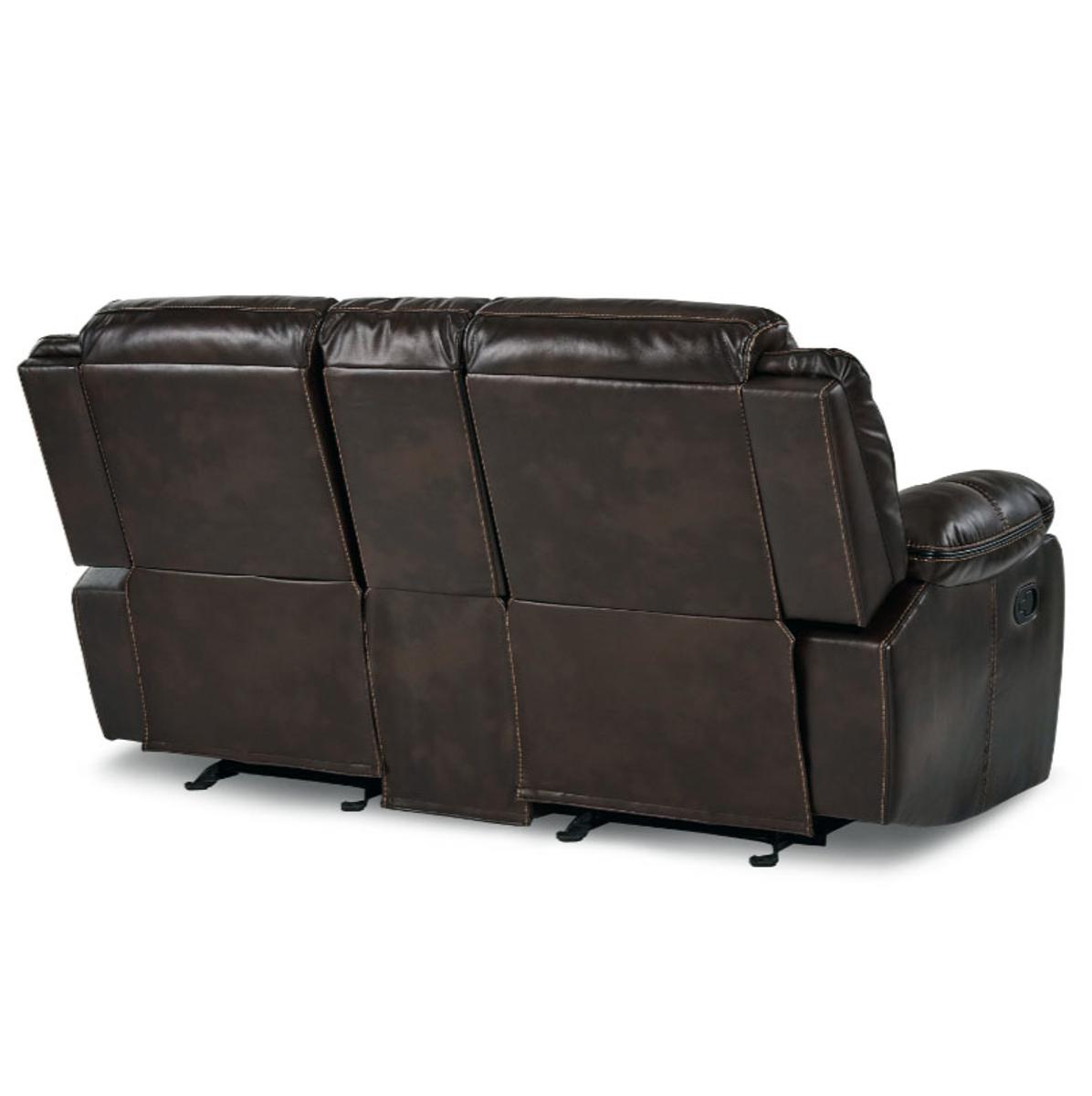 Homelegance Furniture Bastrop Double Glider Reclining Loveseat in Brown 8230BRW-2