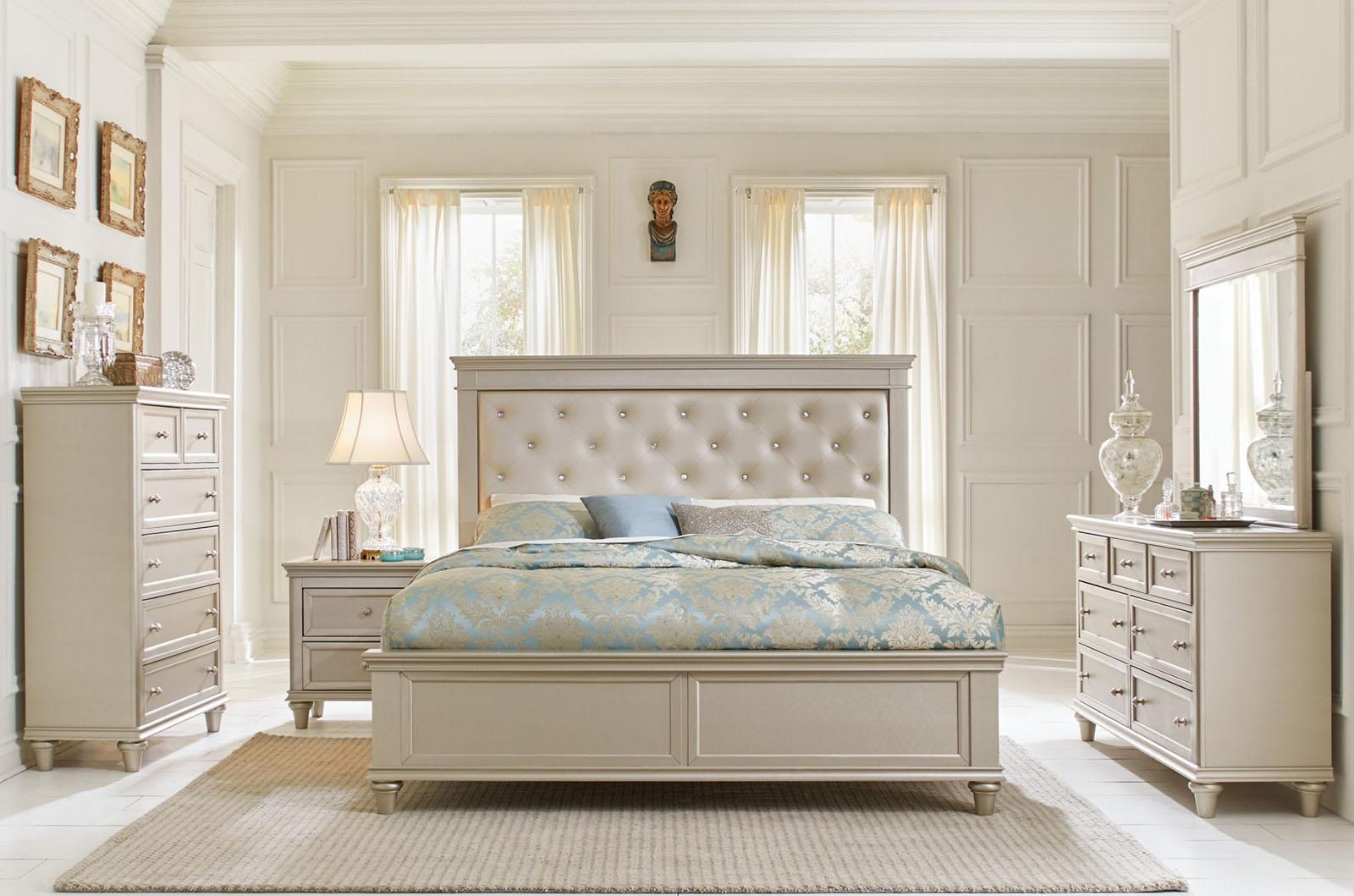 Homelegance Celandine Full Panel Bed in Pearl/Silver 1928F-1*