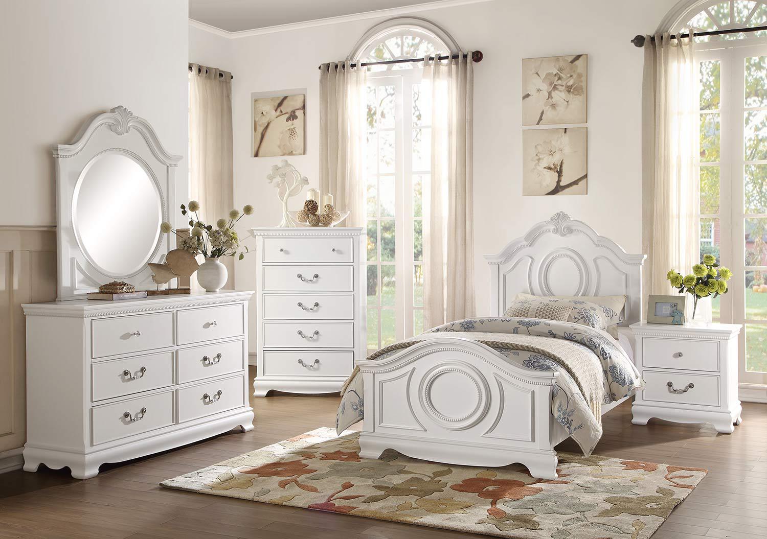 Lucida 6 Drawer Dresser in White 2039W-5