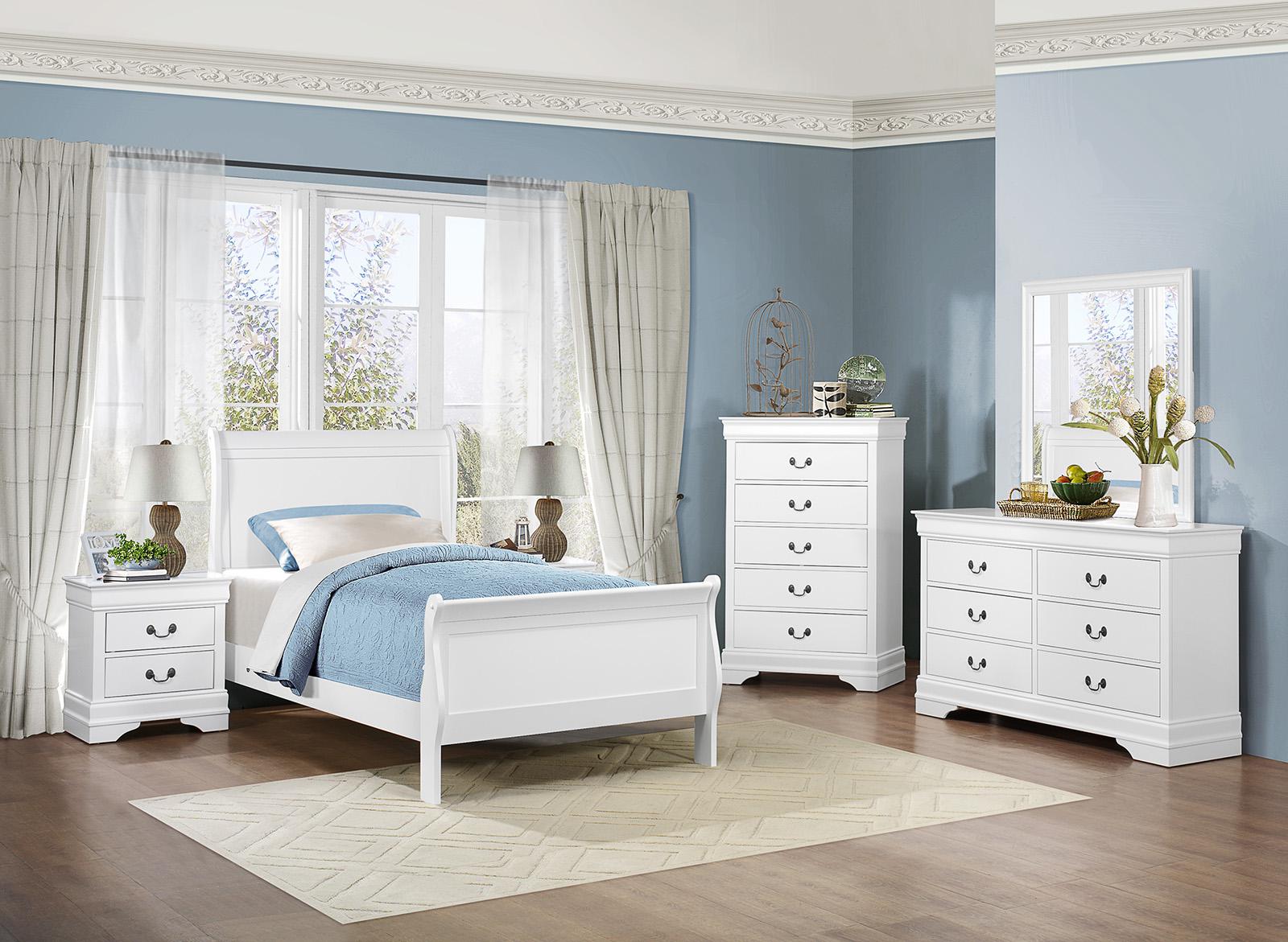 Homelegance Mayville Twin Sleigh Bed in White