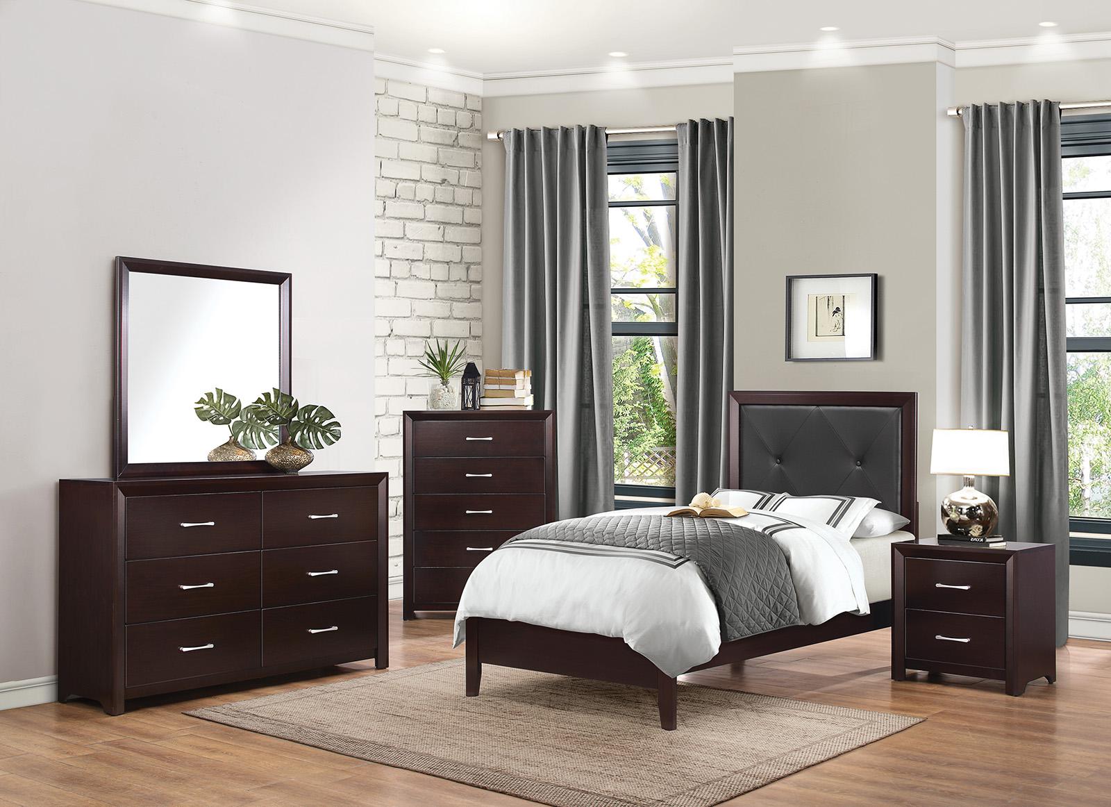 Edina 6 Drawer Dresser in Espresso-Hinted Cherry 2145-5