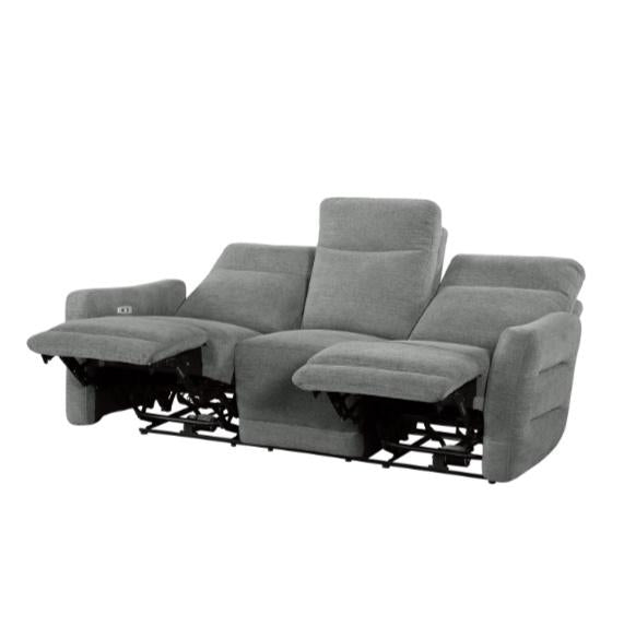 Edition Power Double Lay Flat Reclining Sofa in Dove Grey 9804DV-3PWH