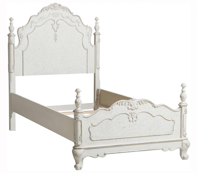 Homelegance Cinderella Twin Poster Bed in Antique White