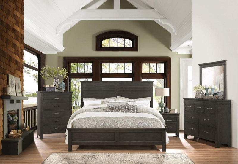 Homelegance Blaire Farm Queen Panel Bed in Saddle Brown Wood 1675-1*