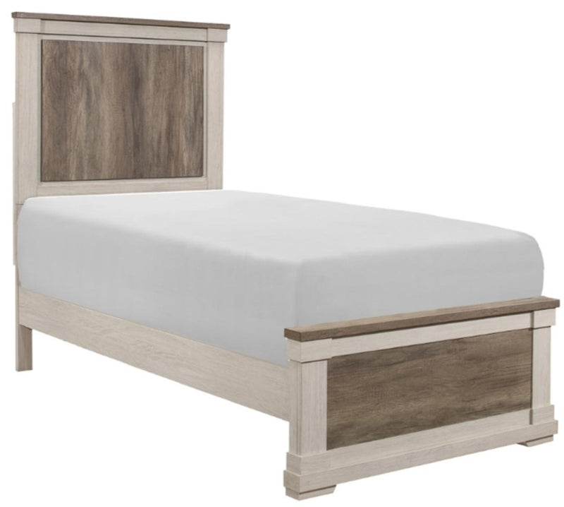 Homelegance Arcadia Twin Panel Bed in White & Weathered Gray 1677T-1*
