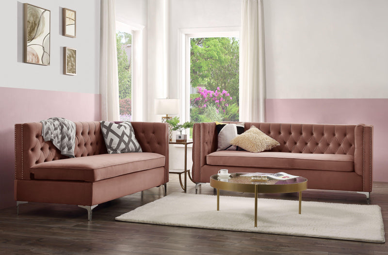 Rhett Dusty Pink Velvet Sectional Sofa image