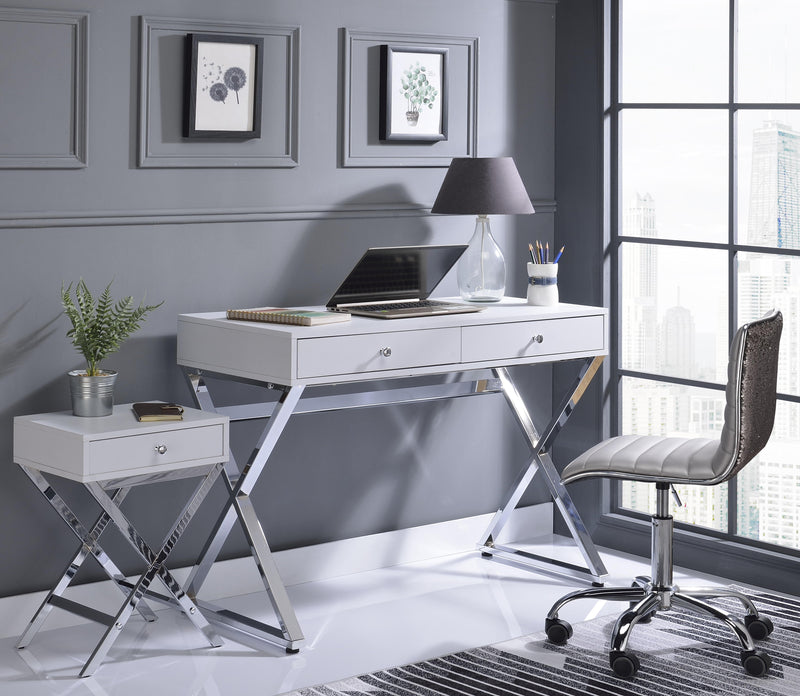 Coleen White & Chrome Desk image