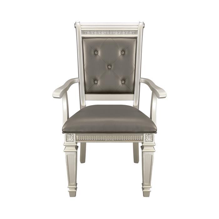 Homelegance Bevelle Arm Chair in Silver (Set of 2) image